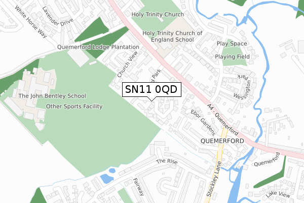 SN11 0QD map - large scale - OS Open Zoomstack (Ordnance Survey)