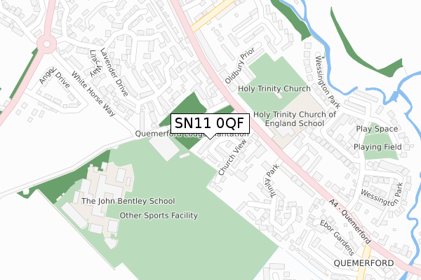 SN11 0QF map - large scale - OS Open Zoomstack (Ordnance Survey)