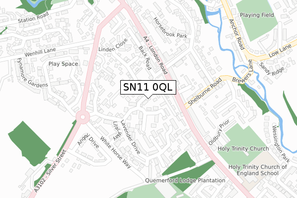 SN11 0QL map - large scale - OS Open Zoomstack (Ordnance Survey)