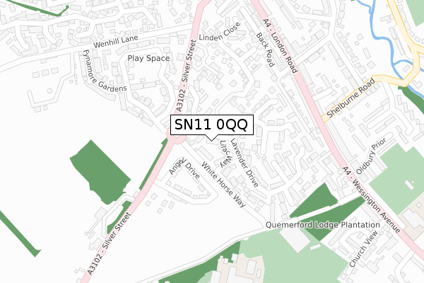 SN11 0QQ map - large scale - OS Open Zoomstack (Ordnance Survey)