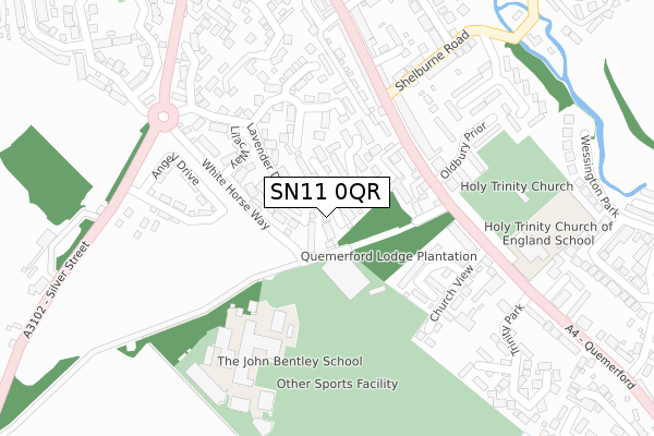 SN11 0QR map - large scale - OS Open Zoomstack (Ordnance Survey)