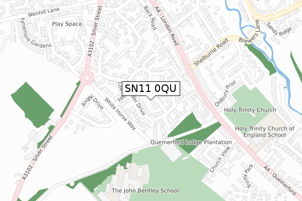 SN11 0QU map - large scale - OS Open Zoomstack (Ordnance Survey)