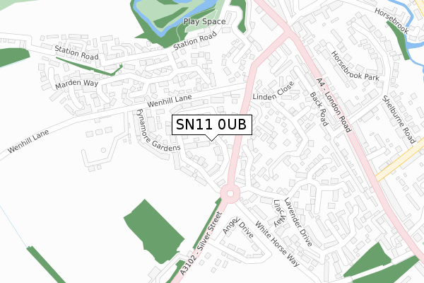 SN11 0UB map - large scale - OS Open Zoomstack (Ordnance Survey)