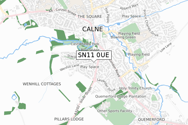 SN11 0UE map - small scale - OS Open Zoomstack (Ordnance Survey)