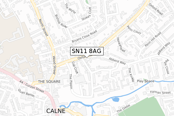 SN11 8AG map - large scale - OS Open Zoomstack (Ordnance Survey)