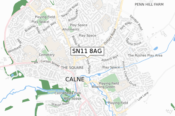 SN11 8AG map - small scale - OS Open Zoomstack (Ordnance Survey)