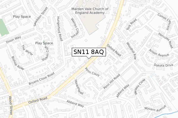 SN11 8AQ map - large scale - OS Open Zoomstack (Ordnance Survey)