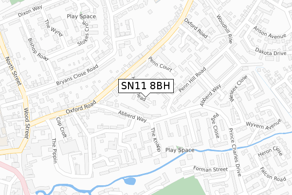 SN11 8BH map - large scale - OS Open Zoomstack (Ordnance Survey)