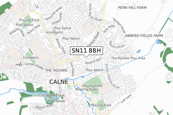 SN11 8BH map - small scale - OS Open Zoomstack (Ordnance Survey)