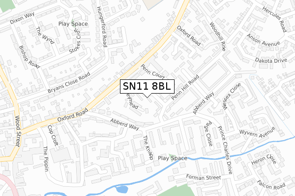 SN11 8BL map - large scale - OS Open Zoomstack (Ordnance Survey)