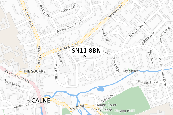 SN11 8BN map - large scale - OS Open Zoomstack (Ordnance Survey)