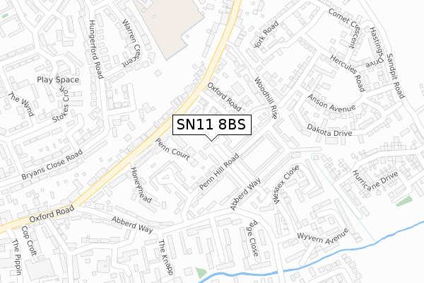 SN11 8BS map - large scale - OS Open Zoomstack (Ordnance Survey)