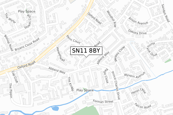 SN11 8BY map - large scale - OS Open Zoomstack (Ordnance Survey)