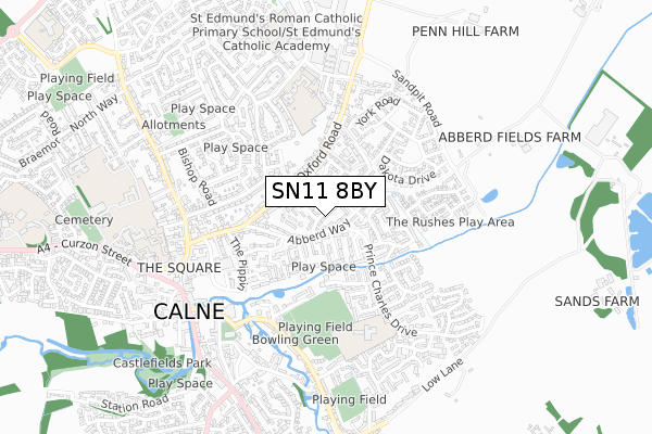 SN11 8BY map - small scale - OS Open Zoomstack (Ordnance Survey)