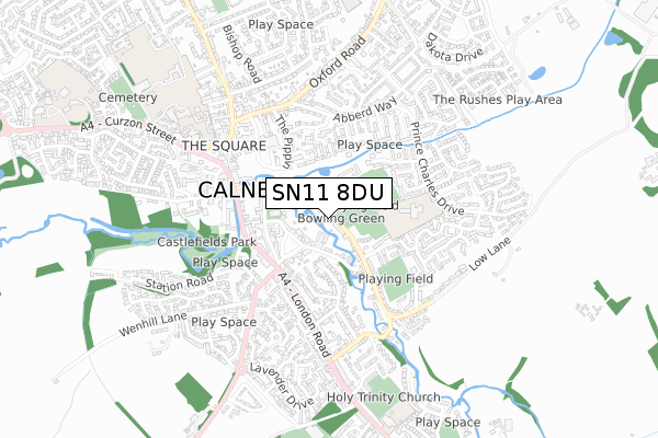 SN11 8DU map - small scale - OS Open Zoomstack (Ordnance Survey)