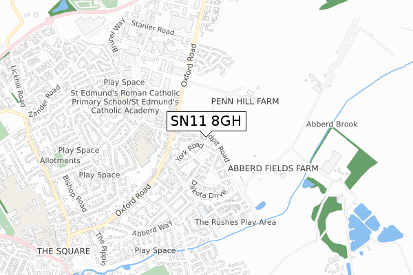 SN11 8GH map - small scale - OS Open Zoomstack (Ordnance Survey)