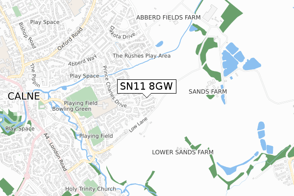 SN11 8GW map - small scale - OS Open Zoomstack (Ordnance Survey)
