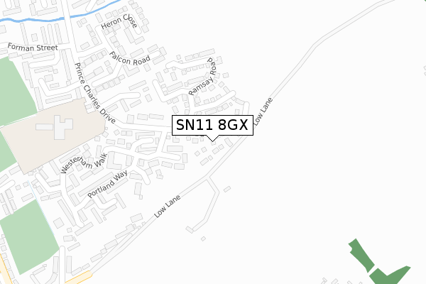 SN11 8GX map - large scale - OS Open Zoomstack (Ordnance Survey) SN11 8GX map - large scale - OS Open Zoomstack (Ordnance Survey)