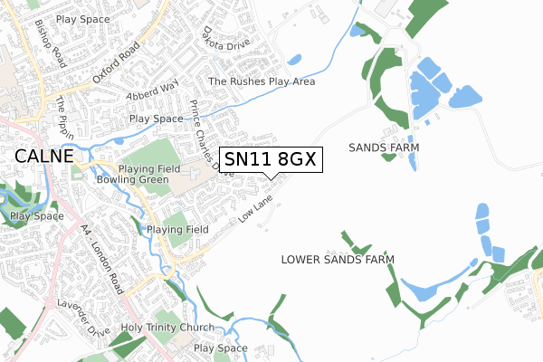 SN11 8GX map - small scale - OS Open Zoomstack (Ordnance Survey) SN11 8GX map - small scale - OS Open Zoomstack (Ordnance Survey)