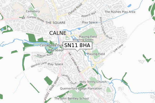 SN11 8HA map - small scale - OS Open Zoomstack (Ordnance Survey)