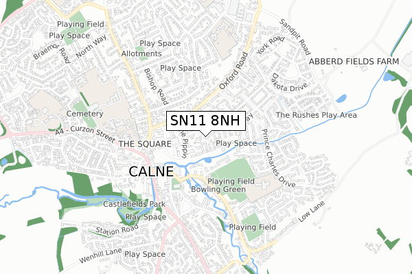 SN11 8NH map - small scale - OS Open Zoomstack (Ordnance Survey)