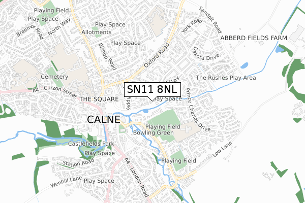 SN11 8NL map - small scale - OS Open Zoomstack (Ordnance Survey)
