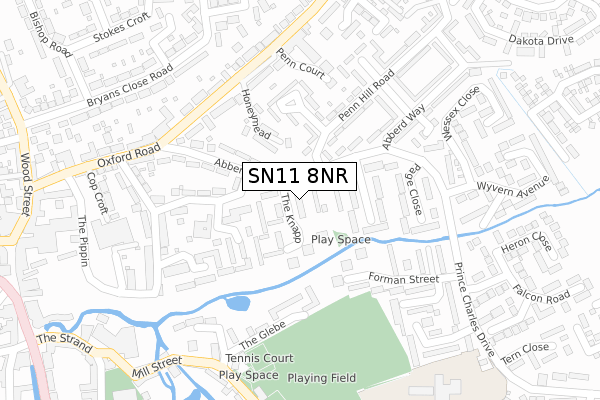 SN11 8NR map - large scale - OS Open Zoomstack (Ordnance Survey)