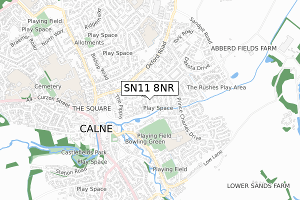 SN11 8NR map - small scale - OS Open Zoomstack (Ordnance Survey)