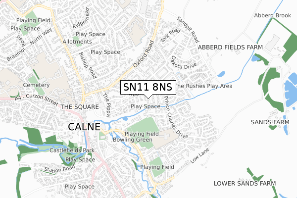 SN11 8NS map - small scale - OS Open Zoomstack (Ordnance Survey)