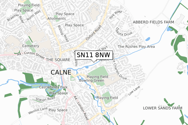 SN11 8NW map - small scale - OS Open Zoomstack (Ordnance Survey)