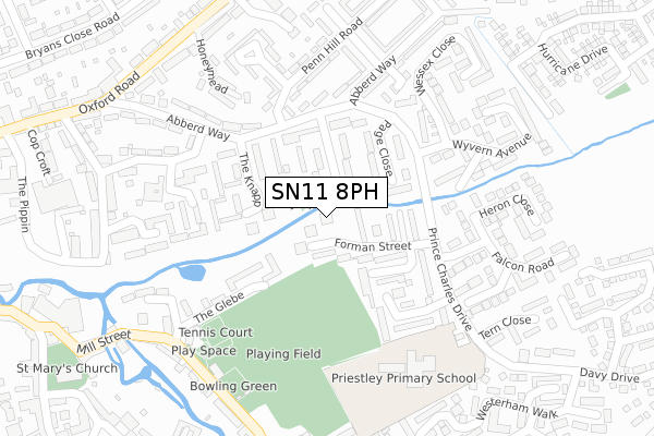 SN11 8PH map - large scale - OS Open Zoomstack (Ordnance Survey)