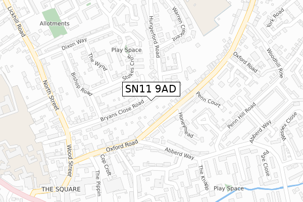 SN11 9AD map - large scale - OS Open Zoomstack (Ordnance Survey) SN11 9AD map - large scale - OS Open Zoomstack (Ordnance Survey)