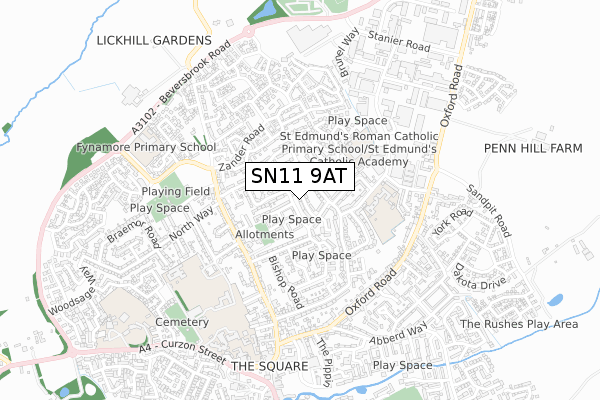 SN11 9AT map - small scale - OS Open Zoomstack (Ordnance Survey)