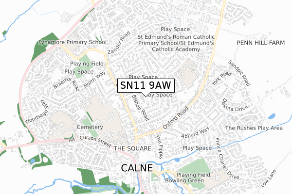 SN11 9AW map - small scale - OS Open Zoomstack (Ordnance Survey)