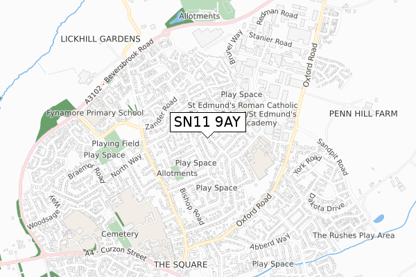 SN11 9AY map - small scale - OS Open Zoomstack (Ordnance Survey)
