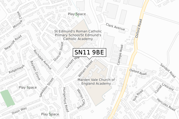 SN11 9BE map - large scale - OS Open Zoomstack (Ordnance Survey)