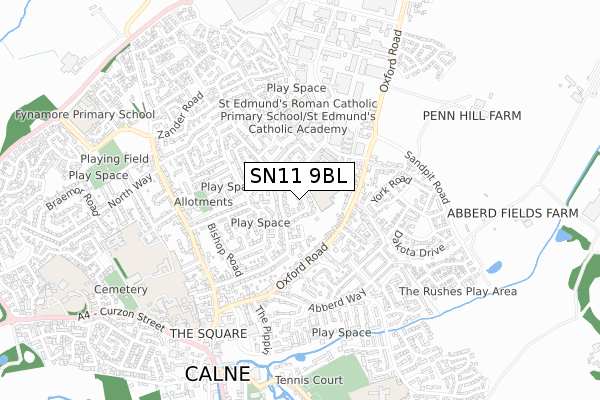 SN11 9BL map - small scale - OS Open Zoomstack (Ordnance Survey)