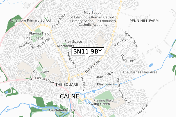 SN11 9BY map - small scale - OS Open Zoomstack (Ordnance Survey)