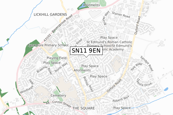 SN11 9EN map - small scale - OS Open Zoomstack (Ordnance Survey)