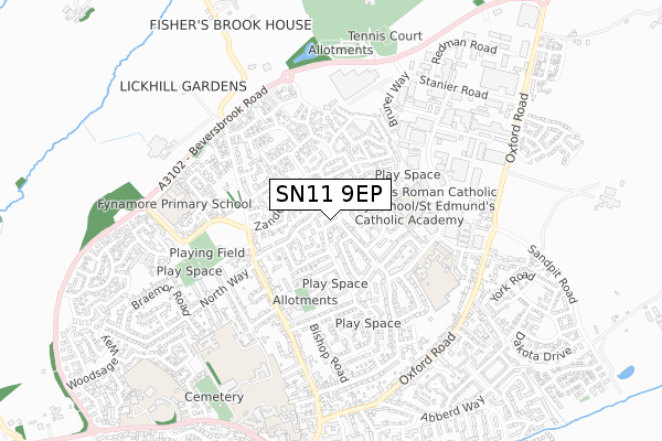 SN11 9EP map - small scale - OS Open Zoomstack (Ordnance Survey)