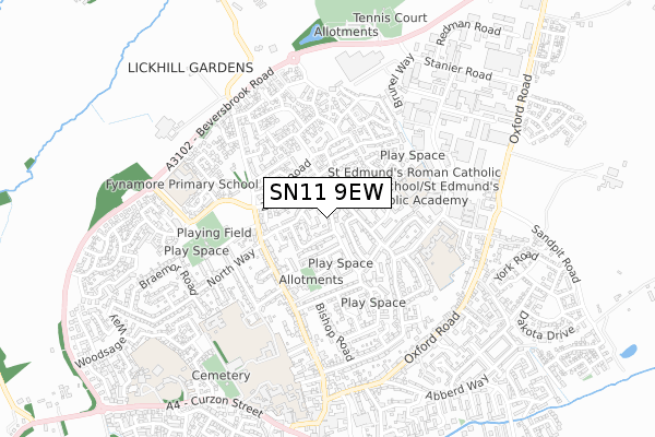 SN11 9EW map - small scale - OS Open Zoomstack (Ordnance Survey)