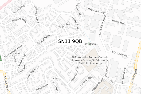 SN11 9QB map - large scale - OS Open Zoomstack (Ordnance Survey)