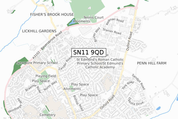 SN11 9QD map - small scale - OS Open Zoomstack (Ordnance Survey)
