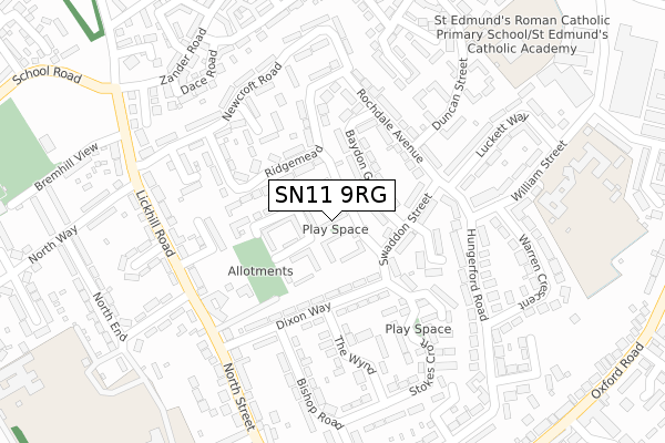 SN11 9RG map - large scale - OS Open Zoomstack (Ordnance Survey)
