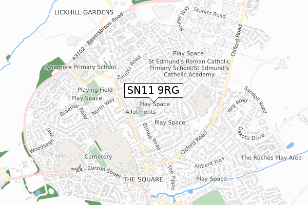 SN11 9RG map - small scale - OS Open Zoomstack (Ordnance Survey)