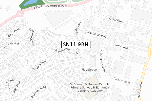 SN11 9RN map - large scale - OS Open Zoomstack (Ordnance Survey)