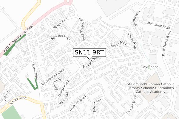 SN11 9RT map - large scale - OS Open Zoomstack (Ordnance Survey)