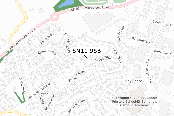 SN11 9SB map - large scale - OS Open Zoomstack (Ordnance Survey)