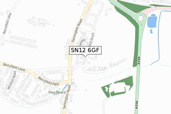 SN12 6GF map - large scale - OS Open Zoomstack (Ordnance Survey)