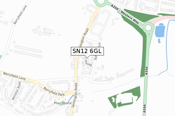 SN12 6GL map - large scale - OS Open Zoomstack (Ordnance Survey)